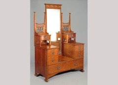 Shapland and Petter. An oak wardrobe and dressing table - Thumbnail 1