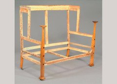 J S Henry (attributed). An oak and inlaid sofa and armchair - Thumbnail 4