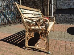 Dr Christopher Dresser. Two Coalbrookdale Medieval Cast Iron Garden Seats - Thumbnail 3