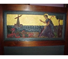 Morris and Co (possibly). An outstanding pure Arts and Crafts three fold walnut screen - Thumbnail 5