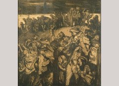 Frank Brangwyn. Great War refugees Black and white lithograph pencil - Thumbnail 1