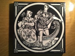 John Moyr Smith for Mintons. A set of eight Shakespearean themed 6" black tiles - Thumbnail 10