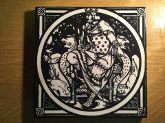 John Moyr Smith for Mintons. A set of eight Shakespearean themed 6" black tiles - Thumbnail 12