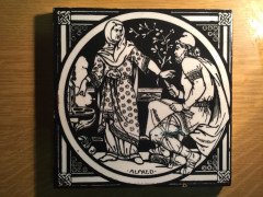 John Moyr Smith for Mintons. A set of eight Shakespearean themed 6" black tiles - Thumbnail 14