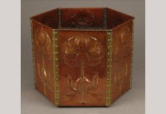 Keswick School of Industrial Arts. An Arts and Crafts copper hexagonal planter - Thumbnail 1