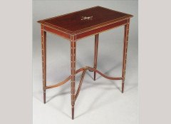 A mahogany and inlaid rectangular occasional table, - Thumbnail 1