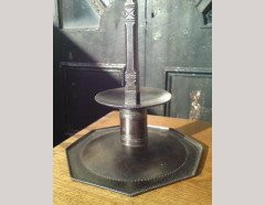 Ernest Gimson for Alfred Bucknell. A rare and important pair of hand formed steel candlesticks - Thumbnail 5