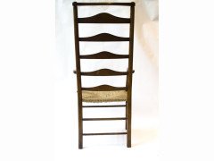 C R Ashbee for Guild of Handicraft. A beech ladderback armchair with a re-rushed seat - Thumbnail 4
