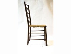 C R Ashbee for Guild of Handicraft. A beech ladderback armchair with a re-rushed seat - Thumbnail 6