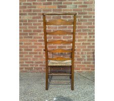 C R Ashbee for Guild of Handicraft. A beech ladderback armchair with a re-rushed seat - Thumbnail 20