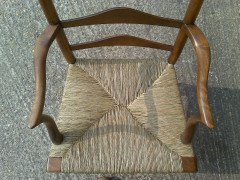 C R Ashbee for Guild of Handicraft. A beech ladderback armchair with a re-rushed seat - Thumbnail 26