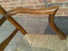 C R Ashbee for Guild of Handicraft. A beech ladderback armchair with a re-rushed seat - Thumbnail 27