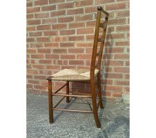 C R Ashbee for Guild of Handicraft. A beech ladderback armchair with a re-rushed seat - Thumbnail 34