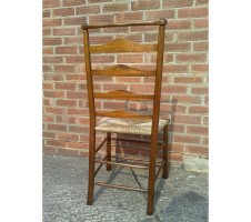 C R Ashbee for Guild of Handicraft. A beech ladderback armchair with a re-rushed seat - Thumbnail 35