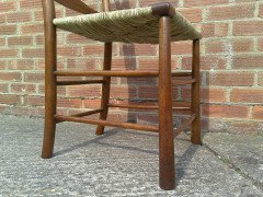 C R Ashbee for Guild of Handicraft. A beech ladderback armchair with a re-rushed seat - Thumbnail 36
