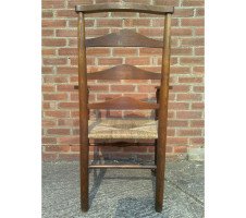 C R Ashbee for Guild of Handicraft. A beech ladderback armchair with a re-rushed seat - Thumbnail 42