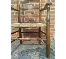C R Ashbee for Guild of Handicraft. A beech ladderback armchair with a re-rushed seat - Thumbnail 43