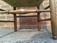 C R Ashbee for Guild of Handicraft. A beech ladderback armchair with a re-rushed seat - Thumbnail 44