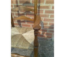 C R Ashbee for Guild of Handicraft. A beech ladderback armchair with a re-rushed seat - Thumbnail 45