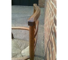 C R Ashbee for Guild of Handicraft. A beech ladderback armchair with a re-rushed seat - Thumbnail 46