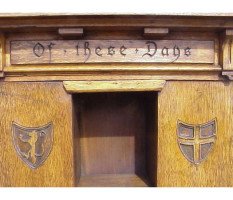 Richard Norman Shaw for W J Mackay Co. A rare Gothic Revival revolving bookcase designed for The Tabard Inn - Thumbnail 7