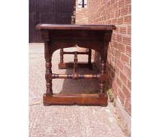 W R Lethaby for Marsh Jones and Cribb. A good two drawer Gothic Revival/Aesthetic library table - Thumbnail 5