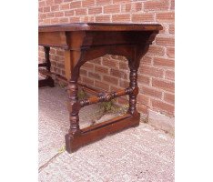 W R Lethaby for Marsh Jones and Cribb. A good two drawer Gothic Revival/Aesthetic library table - Thumbnail 6