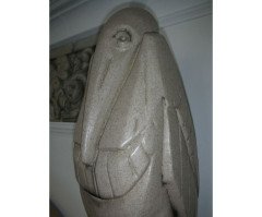 Leftco-Leeds Fire Clay Co. A pair of garden ornaments depicting stylised Pelicans. - Thumbnail 4