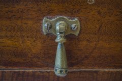 E W Godwin for William Watt. An early mahogany and inlaid single drawer chess table - Thumbnail 2