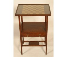 E W Godwin for William Watt. An early mahogany and inlaid single drawer chess table - Thumbnail 5