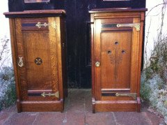 Lambs of Manchester. A near pair of superior quality Aesthetic Movement bedside cabinets. - Thumbnail 1