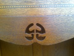 A Good Quality Arts and Crafts Oak Bureau Bookcase - Thumbnail 8