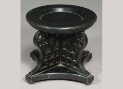 A rare Anglo-Japanese ebonised jardiniere or bowl stand - Thumbnail 1