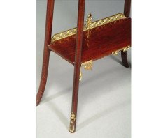 A Continental Art Nouveau mahogany and gilt metal etagere - Thumbnail 2
