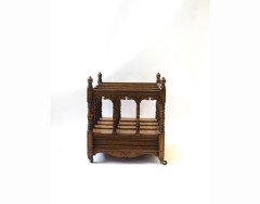 Bruce Talbert for Gillows. A mahogany Canterbury with turned finials and incised uprights - Thumbnail 2