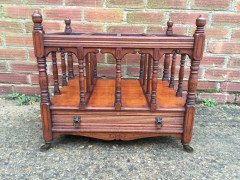 Bruce Talbert for Gillows. A mahogany Canterbury with turned finials and incised uprights - Thumbnail 4