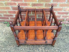 Bruce Talbert for Gillows. A mahogany Canterbury with turned finials and incised uprights - Thumbnail 6
