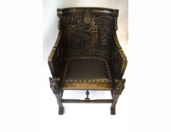 A rare pair of stunning 1920's Egyptian revival armchair - Thumbnail 1