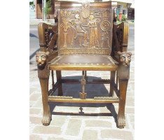 A rare pair of stunning 1920's Egyptian revival armchair - Thumbnail 4
