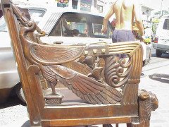 A rare pair of stunning 1920's Egyptian revival armchair - Thumbnail 6
