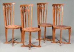 George Logan. A rare set of four Arts and Crafts side chair - Thumbnail 1