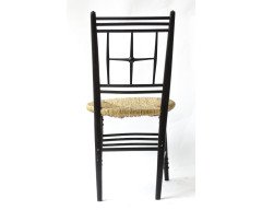 Ford Madox Brown. An ebonized Arts and Crafts single star back Sussex chair - Thumbnail 3