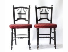 Dante Rossetti for Morris and Co. A pair of chairs originally rush seated - Thumbnail 1