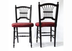 Dante Rossetti for Morris and Co. A pair of chairs originally rush seated - Thumbnail 3