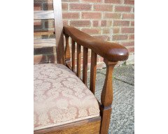 Sculptural Arts and Crafts Reclining Oak Armchair c.1900 - Thumbnail 8