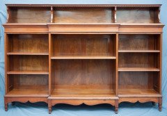 George Jack for Morris and Co. A super quality breakfront walnut open bookcase - Thumbnail 1