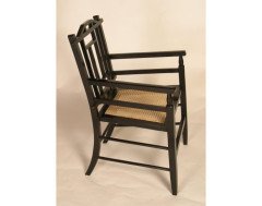 An Anglo-Japanese ebonised cane armchair - Thumbnail 2