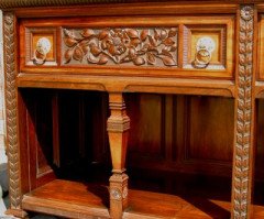 George Faulkner Armitage for Collinson and Lock. A carved rosewood exhibition quality sideboard - Thumbnail 2