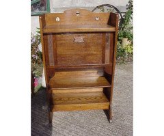 An Oak Arts and Crafts Fall Front Bureau Bookcase - Thumbnail 2