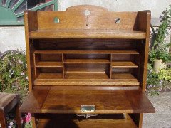 An Oak Arts & Crafts Fall Front Bureau Bookcase - Thumbnail 3